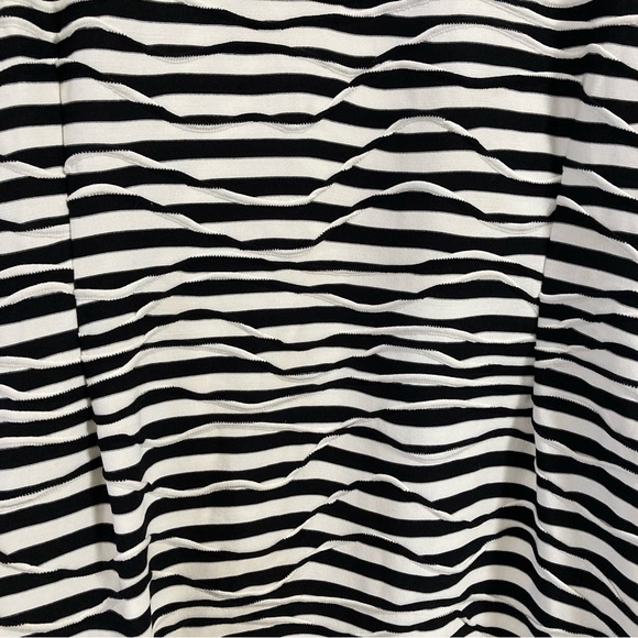 Chico’s Wave Striped Print Textured Faux Wrap 3/4 Length Sleeve Dress Chicos  3 - Picture 8 of 14